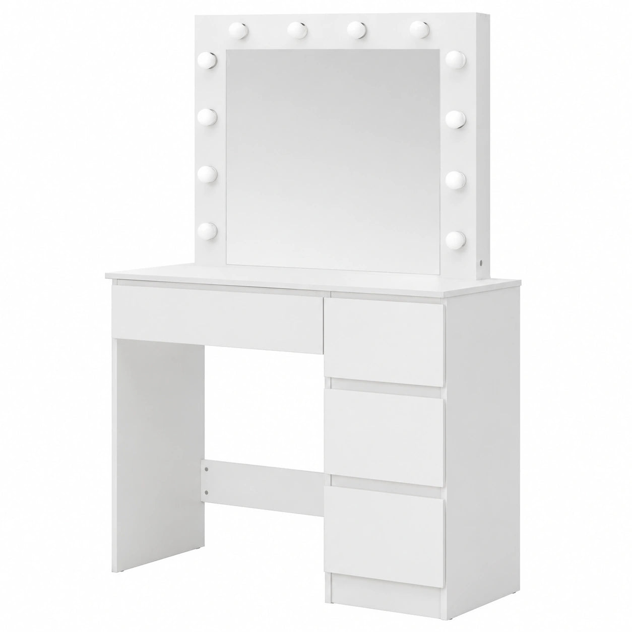 Tavolo da Trucco Moderno con Specchio e Luci LED, Arredamento in Legno con 3 Cassetti, Perfetto per Casa e Camera da Letto