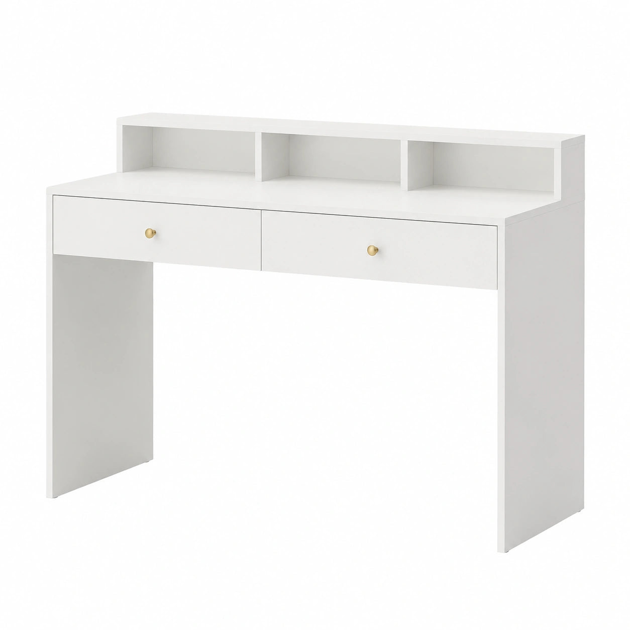 Tavolo da Trucco VASAGLE con Grande Specchio, 2 Cassetti e 3 Scomparti, Stile Moderno, Bianco