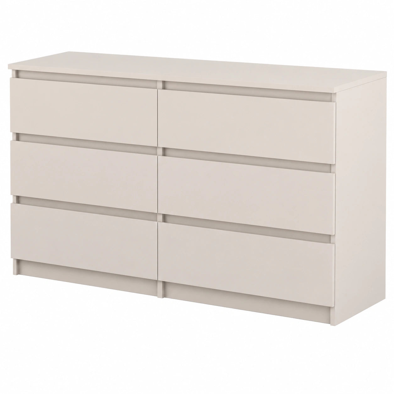 Cassettiera Beige a 6 Cassetti per Camera e Corridoio, 140x75 cm