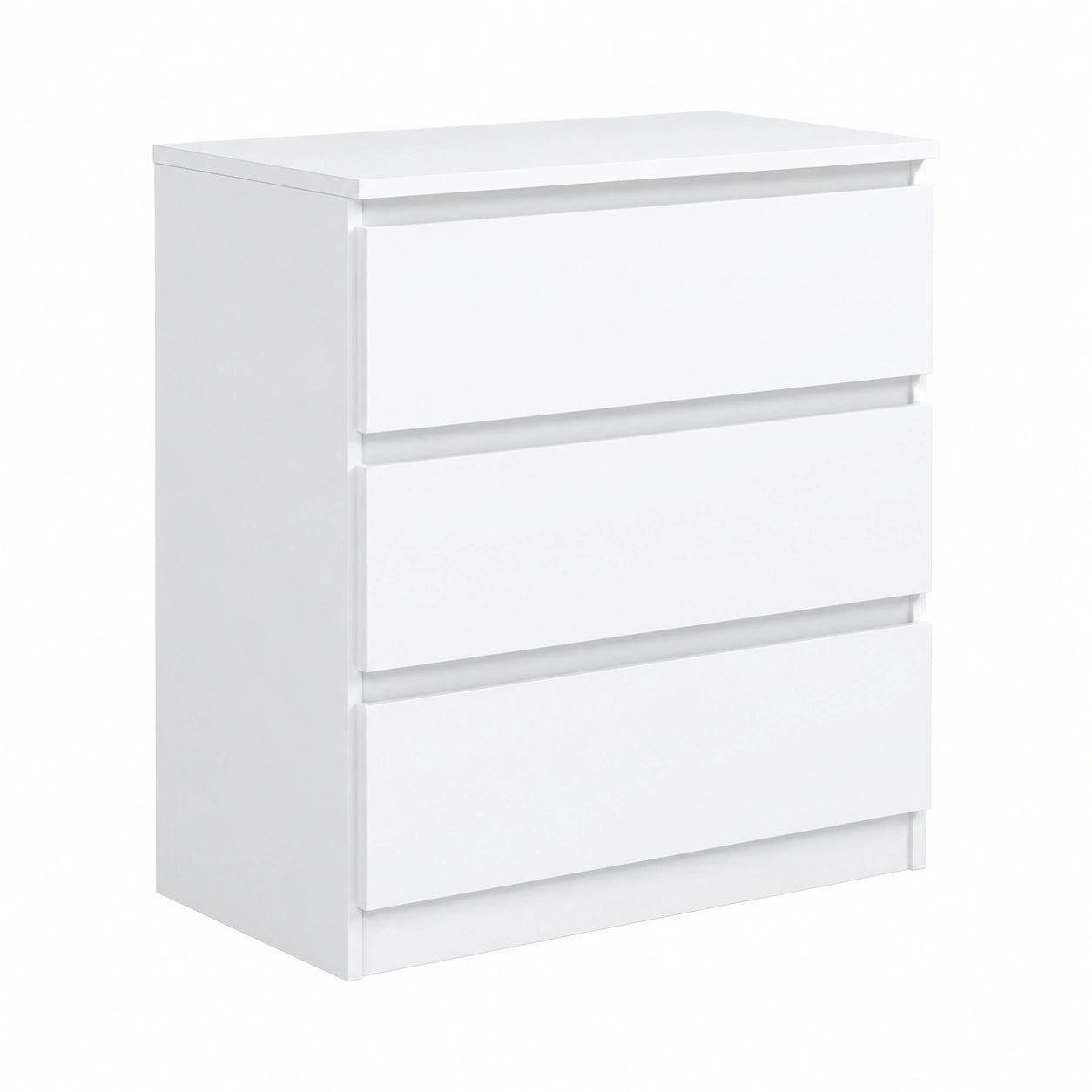 Cassettiera Moderna Bianco Opaco 3 Cassetti per Camera da Letto e Soggiorno