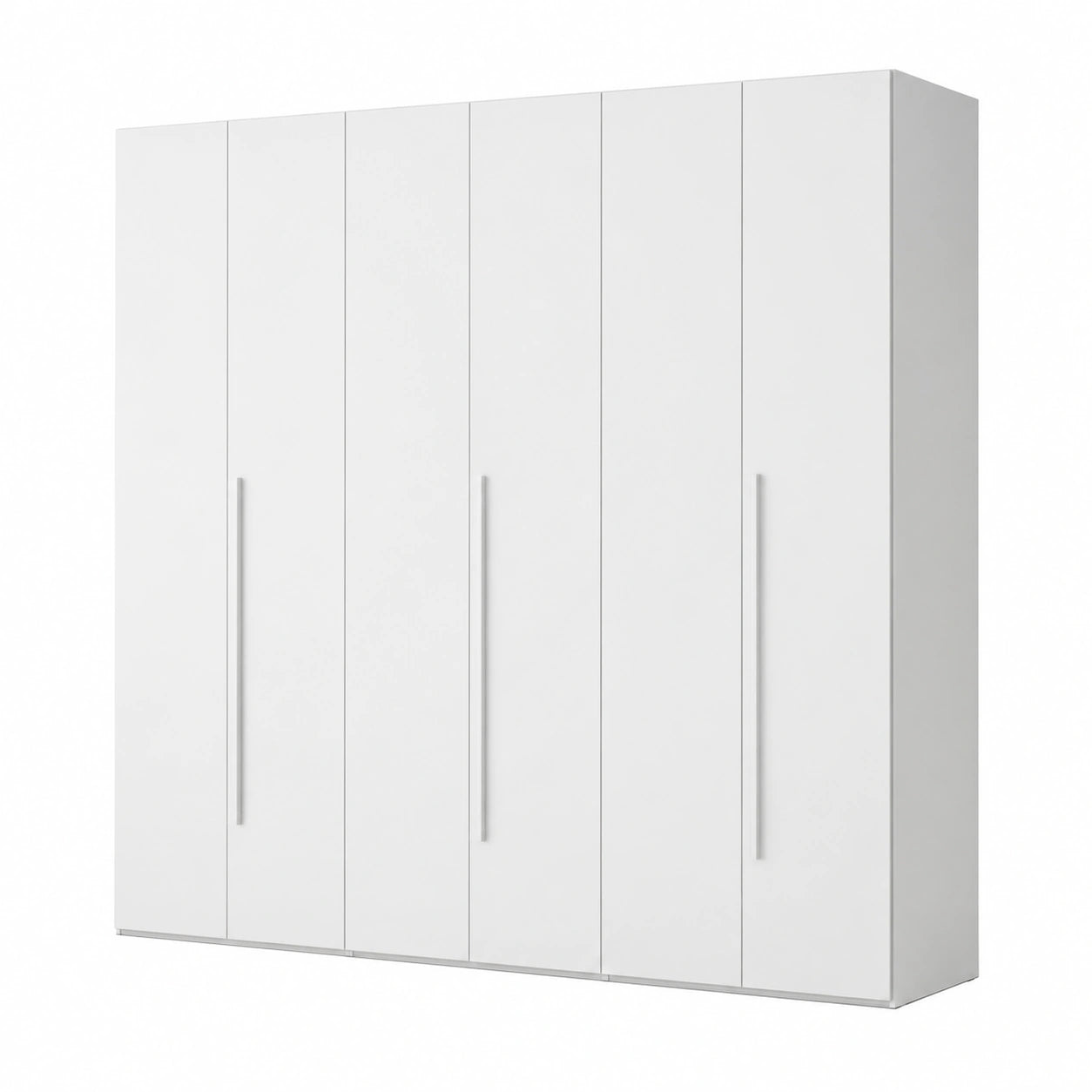 Armadio Moderno a 6 Ante in Frassino Bianco, 244x53x244 cm, Perfetto per Camera da Letto