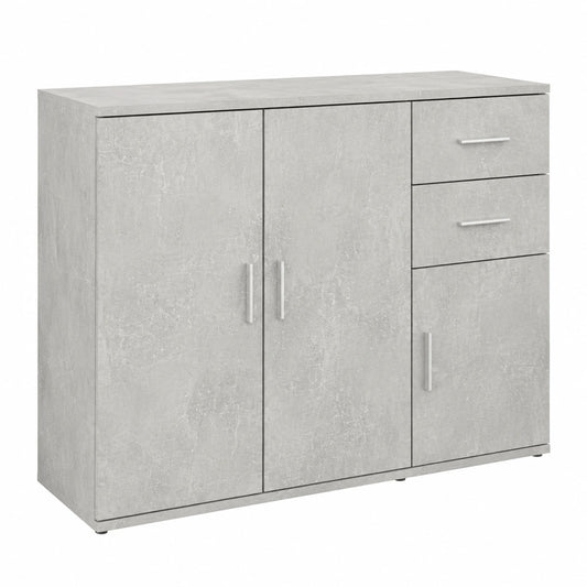 Credenza Moderna in Legno Grigio Cemento 91x29,5x75 cm