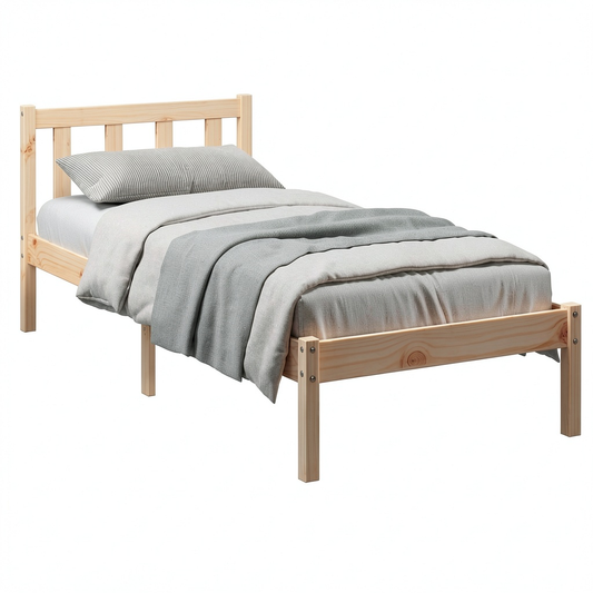 Struttura Letto Luna in Legno di Pino 90x220 cm per Camera da Letto