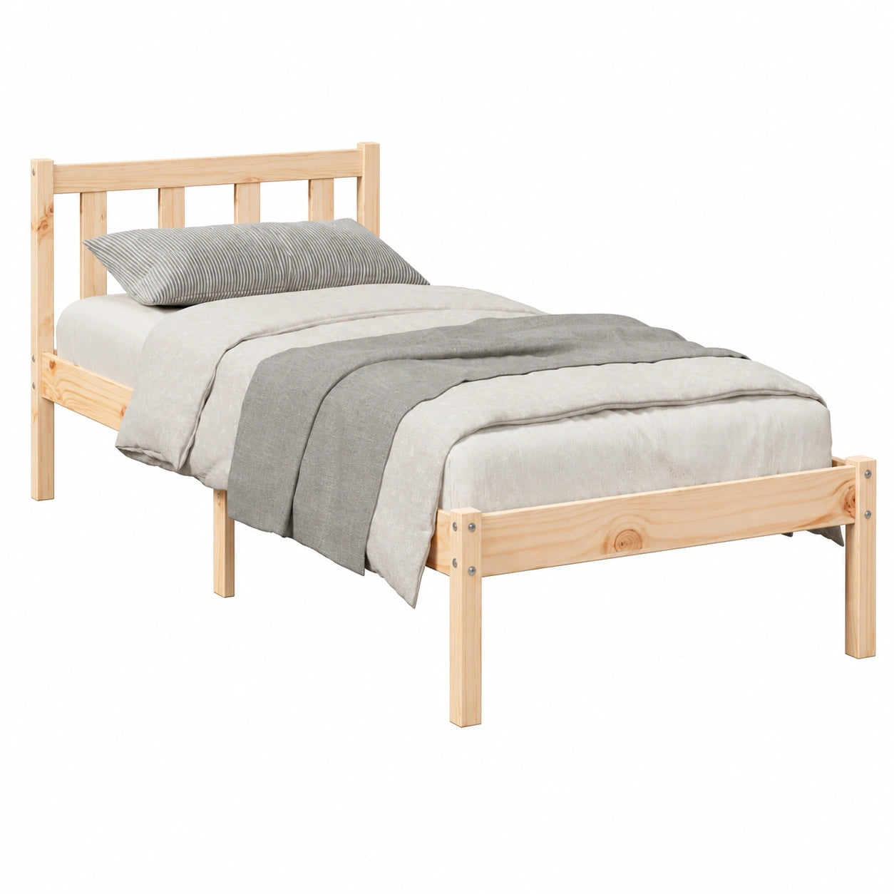Struttura Letto Luna in Legno di Pino 90x220 cm per Camera da Letto