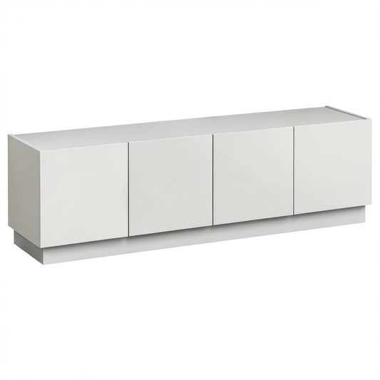 Mobile TV in Legno per Soggiorno con 5 Ante e 6 Scomparti Interni, 225x35x60,4 cm, Colore Cashmere