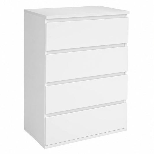 Cassettiera Moderna in Legno a 4 Cassetti per Casa, Bianco 60x40x80 cm