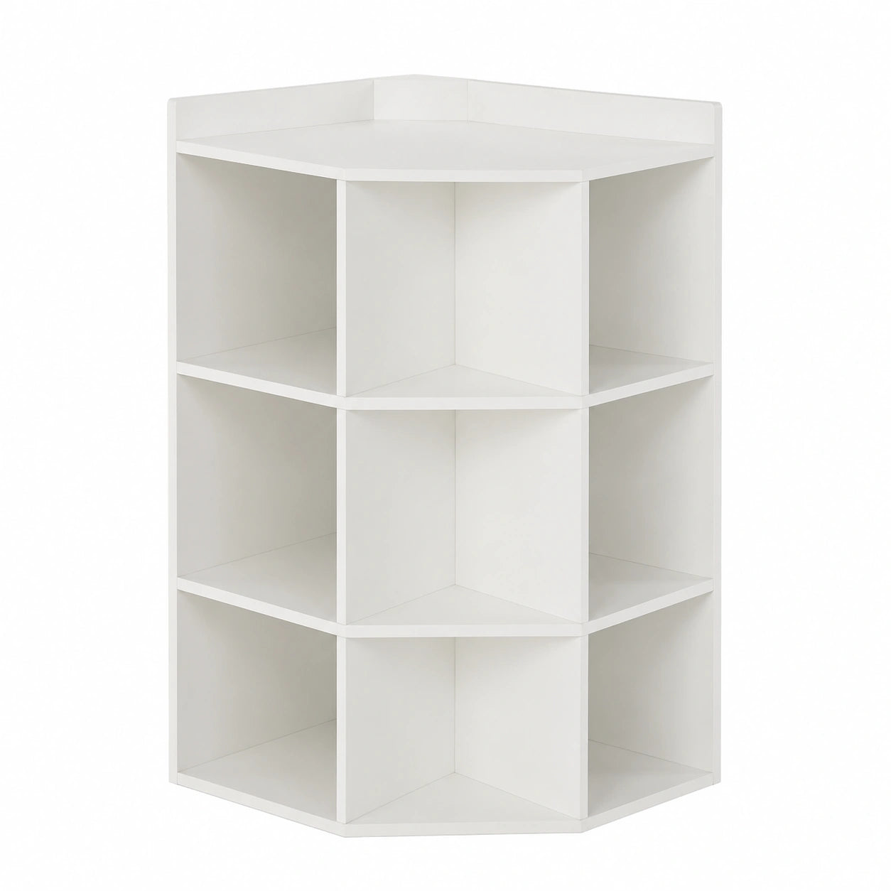 Libreria Angolare in Legno con Ricarica USB e Prese Integrate, 3 Ripiani, Adatta per Spazi Ristretti, 51x71,5x86 cm, Bianco