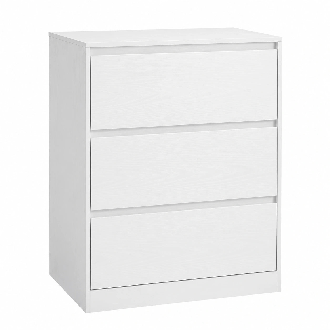 Cassettiera Moderna con 3 Cassetti, 40 x 60 x 75 cm, Bianco Neve