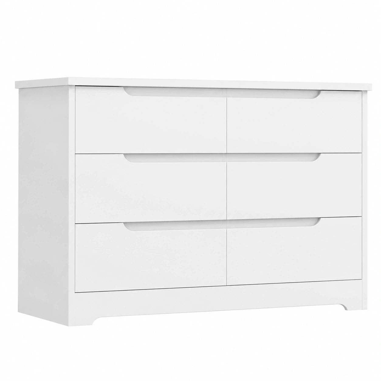 Cassettiera 6 Cassetti in Legno Bianco per Camera e Soggiorno, Mobile Portaoggetti Versatile