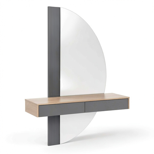 Vicco Tavolo da Trucco Melisa Grigio, 120 cm, 2 Cassetti, Altezza Regolabile
