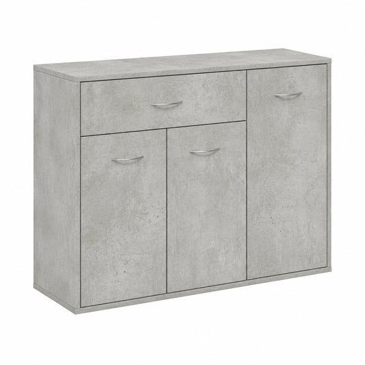 Credenza Moderna in Legno Grigio con 1 Cassetto e 3 Ante