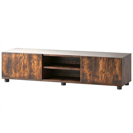 Mobile TV Costway 70" con Armadietto e Ripiani - 160 cm, Marrone